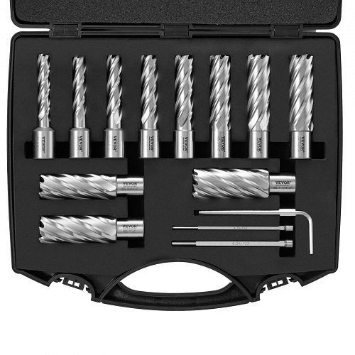 VEVOR Kronenbohrer-Set Metall 13 tlg. 7/16, 1/2, 9/16, 11/16, 5/8, 3/4, 13/16, 7/8, 15/16, 1, 1-1/16 Zoll, 50,8 mm Schnitttiefe, GSGTZYC2000086K6QV0