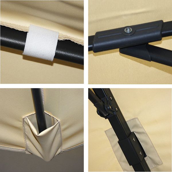 endler Revêteent de Parasol HWC-A96, 8 Baleines 3 220g/² Polyester