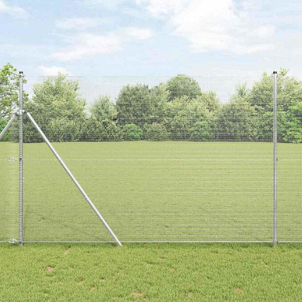 vidaXL Geschweißter Drahtzaun Silber 1,6 x 25 m Stahl, 42004941
