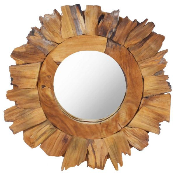 vidaXL Wandspiegel 40 cm Abmessung Teak Rund, 288803, 8719883910987