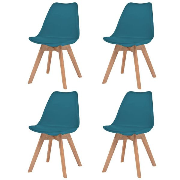 vidaXL Esszimmerstühle 4 Stück Türkis Kunststoff, 244790