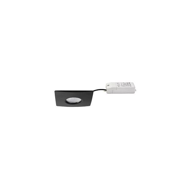 Brumberg LED-Einbaustrahler 4,5W 2700-4000K 510lm Konverter schwarz 1LED Alu IP20 hochglänzend, quadratisch, 144598