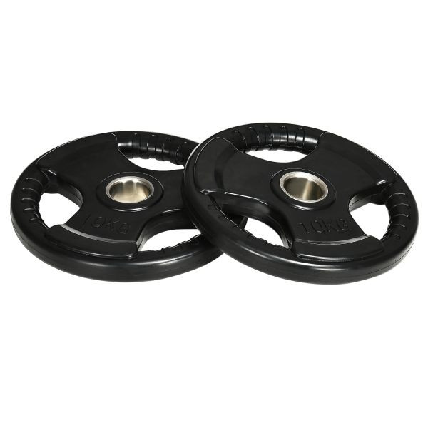 SPORTNOW 2er-Set Olympiascheiben 2 x 10 KG Gewichtsscheiben für Gewichtheben, A91-253V01BK