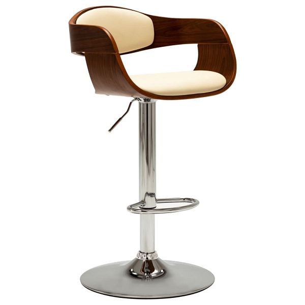 vidaXL Barhocker Cremeweiß Bugholz und Kunstleder, 283118