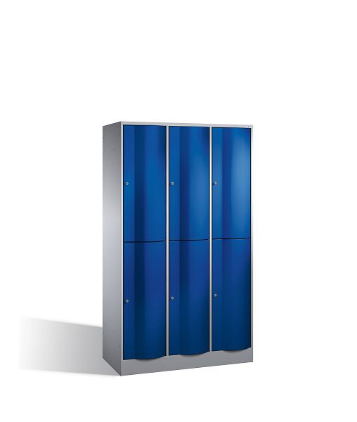 C+P Spind doppelstöckig Resisto, H1950xB1148xT540mm, Farbe: Lichtgrau / Perlweiß, 8270-372 S10163