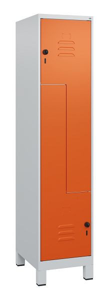 C+P Z-Spind Classic PLUS, Füße, 2 Abteile, 1800x400x500mm, 7035/2004, Drehriegel, 0800137-122 S10030