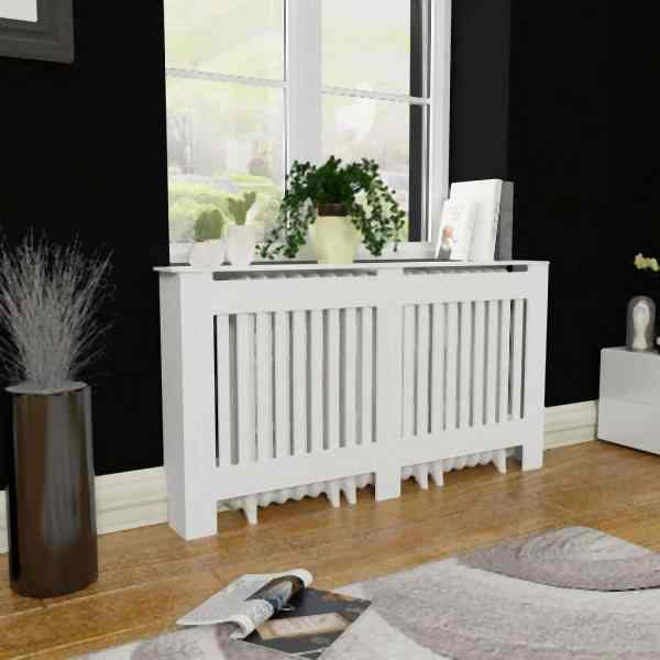 vidaXL MDF Heizkörper-Abdeckung Heizkörperverkleidung 152 cm, weiß, 242190