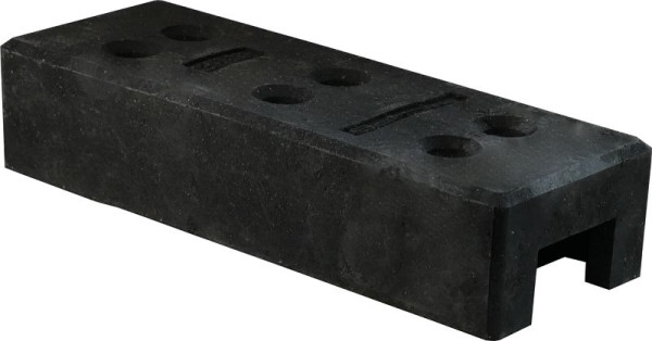 Schake Bauzaunfuß aus Kunststoffrecycling, Länge: 700 mm Höhe: 160 mm Breite: 250 mm mit 6 Löchern (Ø 42 mm) 20 kg, 3F110