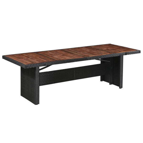 vidaXL Gartentisch 240x90x74 cm Poly Rattan und Massivholz Akazie, 43940