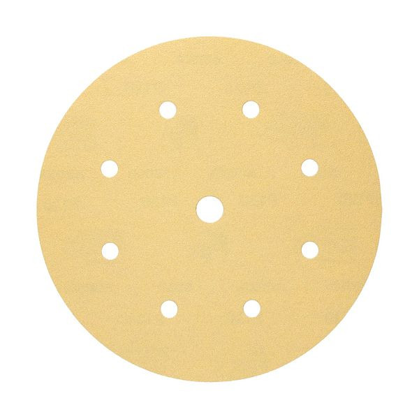 Mirka Schleifscheibe GOLD 200mm Grip 9-fach gelocht P60, VE: 50 Stück, 2363205060