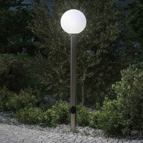 vidaXL Pollerleuchte mit Auslass 120 cm Edelstahl IP44, 4006105