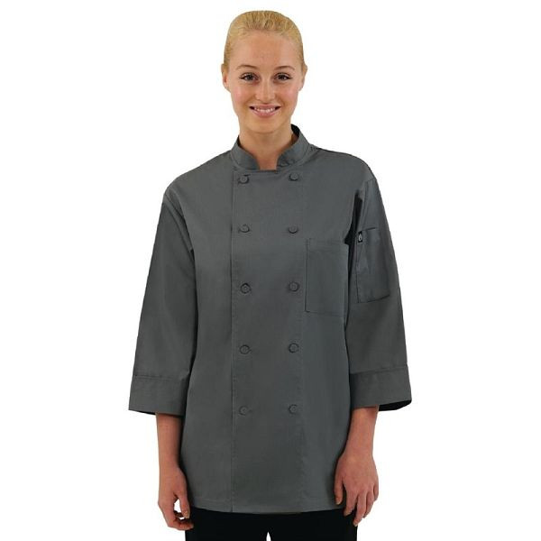 Chef Works Unisex Kochjacke grau M, Dreiviertelarm, A934-M