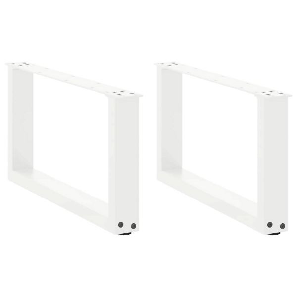 vidaXL Couchtischbeine U-Form 2 Stück Weiß 60x(30-31) cm Stahl, 4013141