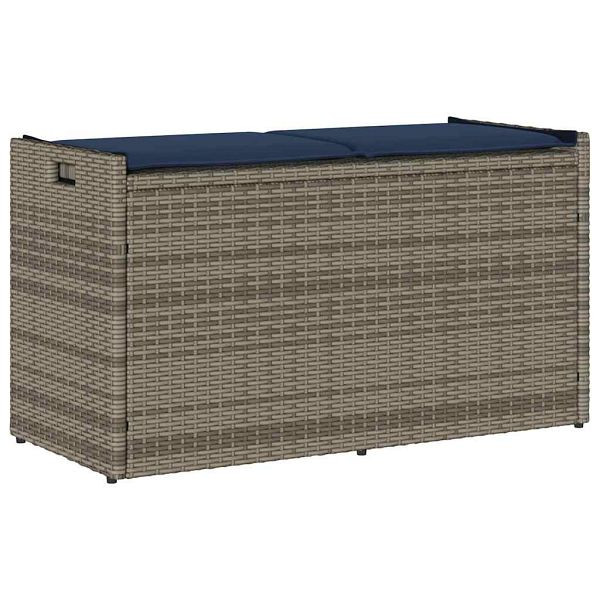 vidaXL Outdoor-Sitzbank mit Stauraum und Kissen Grau 100 cm, 4104067