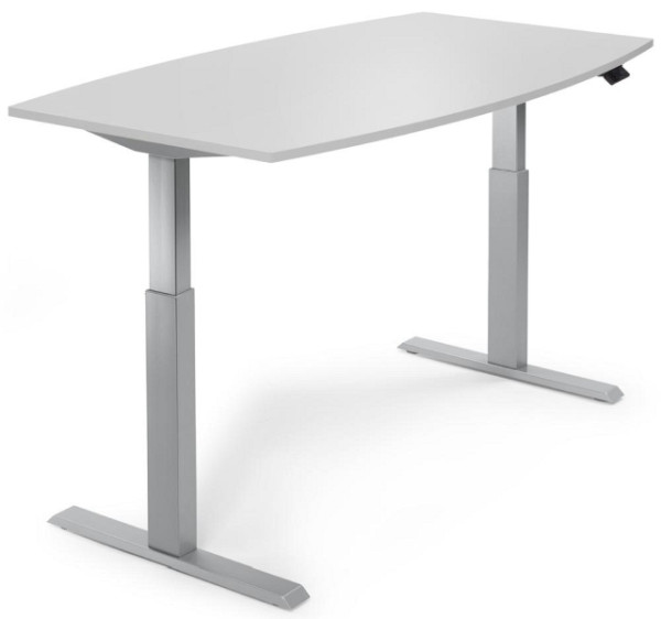 Deskin Sitz-/ Stehbesprechungstisch, höhenverstellbar, Lichtgrau, 2000 x 1000 x 715-1205 mm, 269944