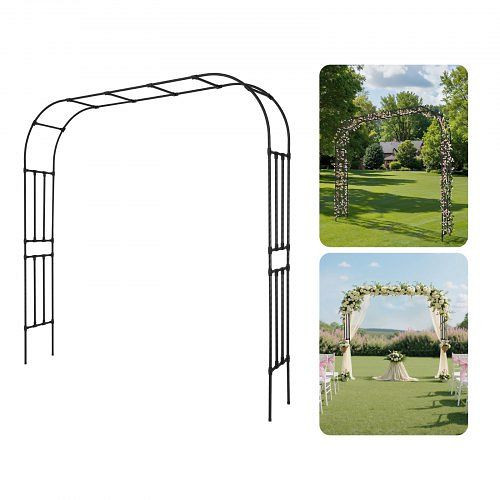 VEVOR Gartenbogen 240x250x40 cm Rosenbogen Metall, stabil mit Pfählen, ideal für Hof, Rasen, Hochzeits-Deko, BSHYGMBS9459AQ3OZ001V0
