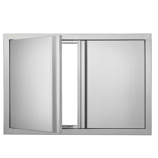 VEVOR Grill-Zugangstür, 774 x 532 mm, Doppelte Außenküchentür, Vertikale Wandtür mit Versenkbaren Griffen, SMABSCJMYS30BVNBSV0