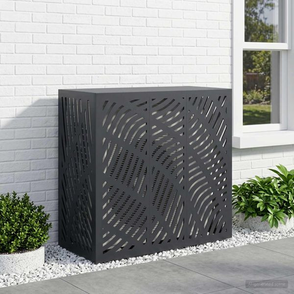 vidaXL Klimaanlagenabdeckung Anthrazit 110 x 50 x 105 cm Stahl, 8014117