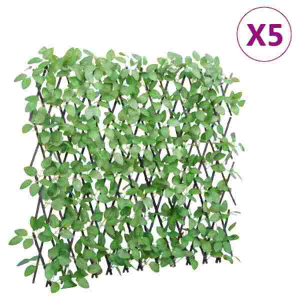 vidaXL Rankgitter mit Künstlichem Efeu 5 Stück Erweiterbar 180x65 cm, 366587