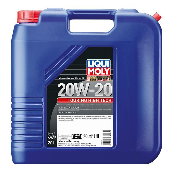 LIQUI MOLY Motoröl Touring High Tech 20W-20, Kanister Kunststoff, VE: 20 Liter, 6965