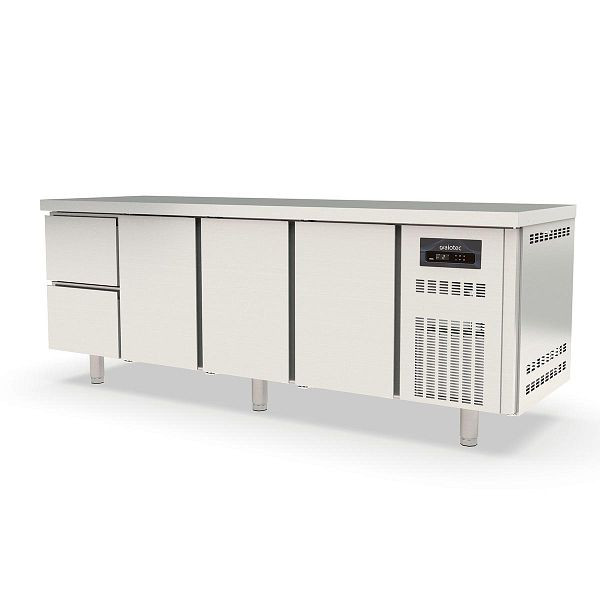 Vaiotec TOPLINE Kühltisch 700 / 4-fach GN1/1 mit 2 Schubladen / 3 Türen, 10304