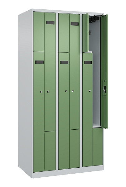 C+P Z-Spind Evolo PLUS, 6 Fächer, 1850x900x500mm, 7035/6011, Zylinderschloss, 049003-306 S10037