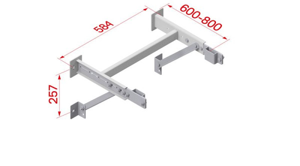 HYMER Wandkonsole verstellbar, Stahl verzinkt, Verstellbereich 600-800 mm, 20010105