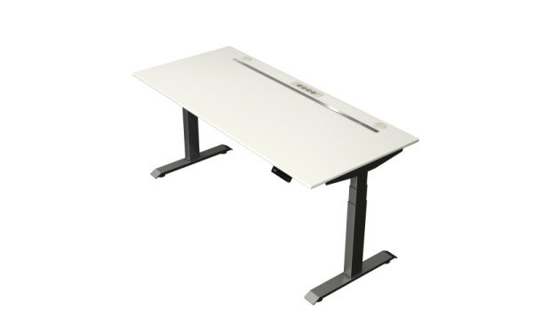 Kerkmann Steh-/Sitztisch Move boost 4 1800 X 800 elektrisch höhenverstellbar von 640-1290 mm, Anthrazit/Weiß, 10440710