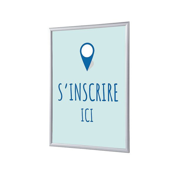 Showdown Displays Klapprahmen A4 Komplettset Hier Anmelden Blau Französisch, KRA4G25LPPI585