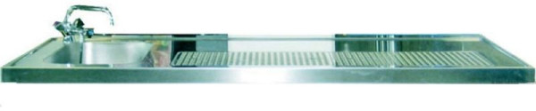 KBS Schanktischabdeckung 2100x750mm mit Wulstrand 1 Becken links, 304211