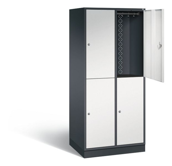 C+P Spind doppelstöckig XL Intro, H1950xB820xT590mm, Farbe: Schwarzgrau / Lichtgrau, 8270-203 S10030