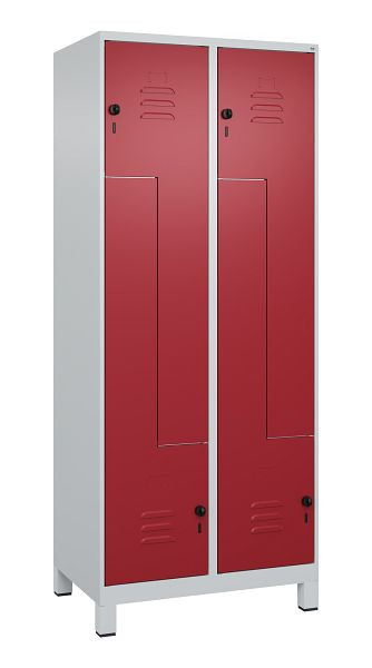 C+P Z-Spind Classic PLUS, C Z-Spind, Classic PLUS, Füße, 4 Abteile, 1950x800x500mm, 7035/3003, Drehriegel, 080013-224 S10001