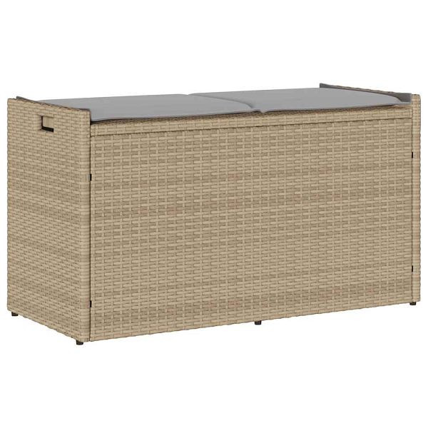 vidaXL Outdoor-Sitzbank mit Stauraum und Kissen Beige 100 cm, 4104063