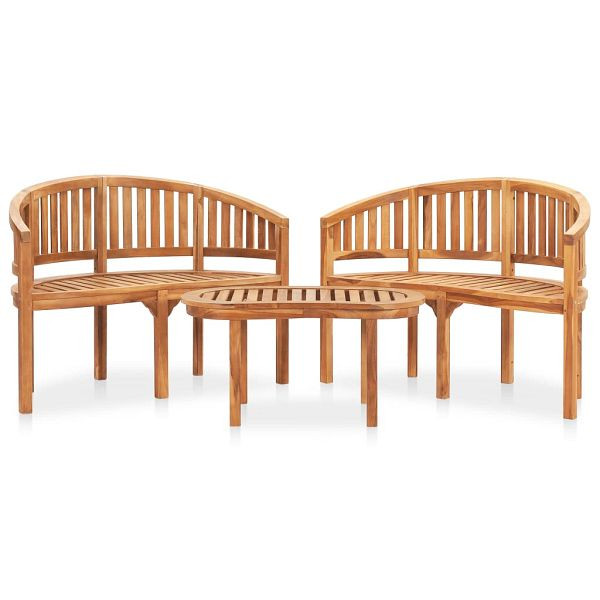 vidaXL 3-teilig Garten-Lounge-Set Massivholz Teak, 3059966