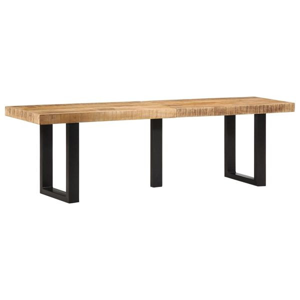 vidaXL Bank 160 cm Raues Mangoholz und Stahl, Top-Qualität, 4006413