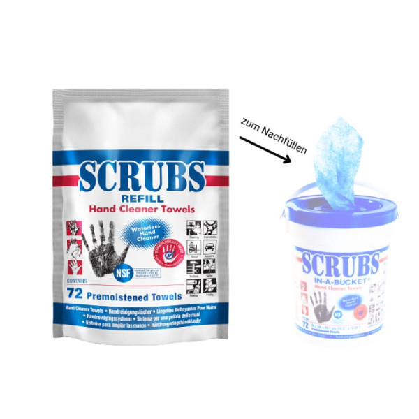 Stein HGS SCRUBS Reinigungstücher für die Hände, Refill Pack, VE: 8 Stück, 41550.0001