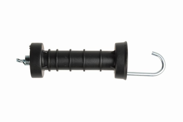 Pulsara Torgriff mit Zugfeder und offenem Haken mit Feder, schwarz, 019526