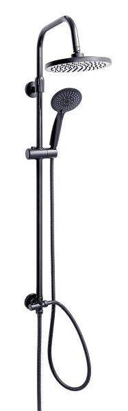 Sanotechnik Brausestangenset 3 Funktionen mit Kopfbrause schwarz matt, AB050