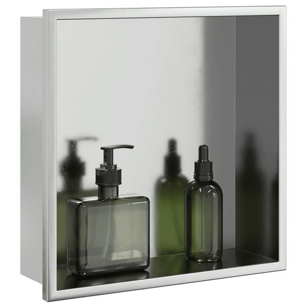 vidaXL Duschnische Gebürstet Silbern 32x32x9 cm Edelstahl, 4005124