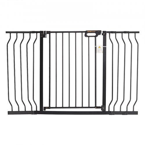 VEVOR Türschutzgitter, Absperrgitter Treppengitter, 749–1346mm Breitenbereich Beidseitig Schwenkbare 762mm Höhe, Schwarz, LGXCWZLHS305EYXEKV0