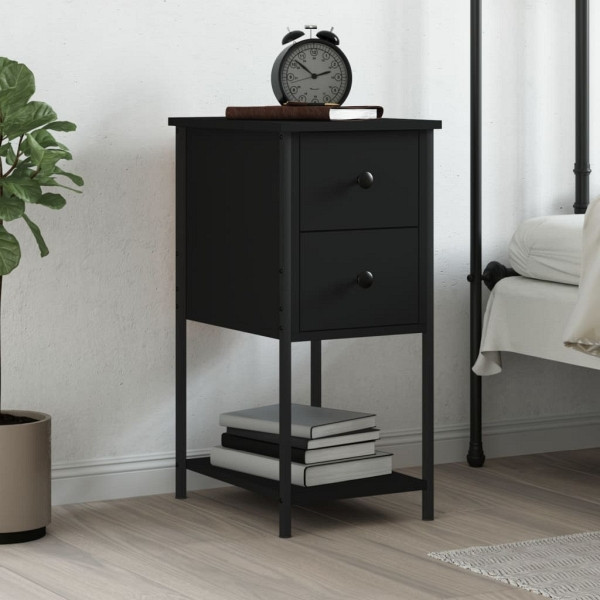 vidaXL Nachttisch Schwarz 32x42x70 cm Holzwerkstoff, 826093