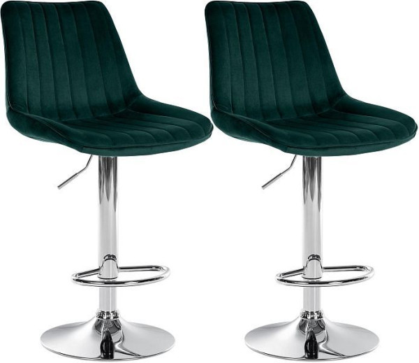 CLP Barhocker Toni Samt chrom, grün, VE: 2 Stück, 325736