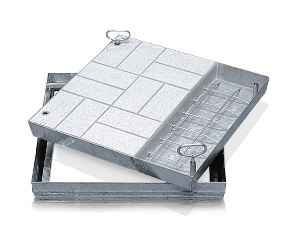 ZARGES Schachtabdeckung Stahl verzinkt 635 x 635 mm, 47034