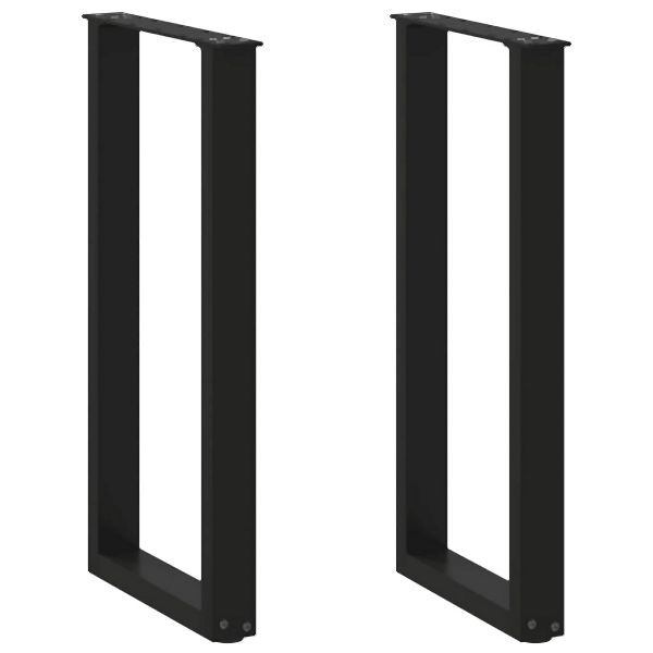 vidaXL Couchtischbeine U-Form 2 Stück Schwarz 28x(72-73) cm Stahl, 4013168