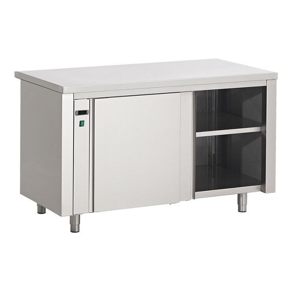 Gastro-Inox Edelstahl AISI 430 Wärmeschrank 1300x700x850mm, digitaler Thermostat & Temperaturanzeige, perforiertes Regal, 304.021