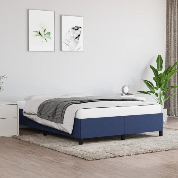 vidaXL Bettgestell Blau 140x200 cm Stoff, 347072, 8720287171218