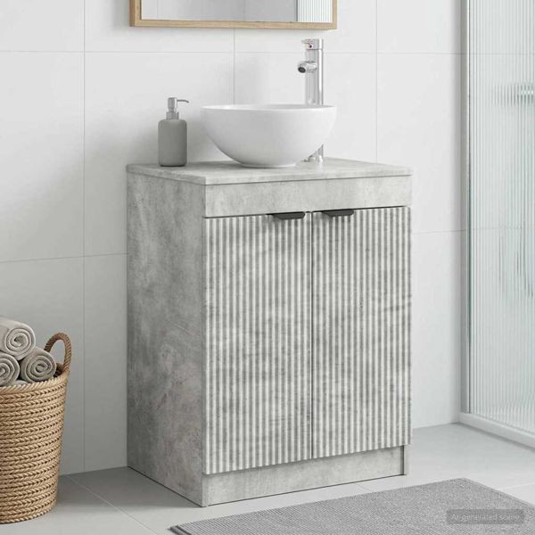 vidaXL Badezimmerschrank Betongrau 54 x 41 x 70 cm Holzwerkstoff, 890151