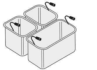 NordCap Korbset (3 Stück), für Pastakocher der Serie SNACK 600, B x T x H in mm: 290 x 145 x 200 (1x) sowie 140 x 140 x 200 (2x), 472120660