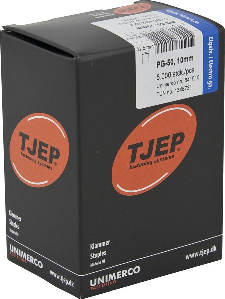 TJEP PG-50 10mm Klammer, verzinkt Box 5.000 Stück, Klammern, 841510