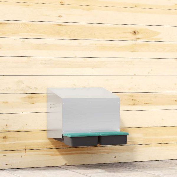 vidaXL Hühner-Nistkasten 2 Fächer Wandmontage Verzinkter Stahl, 4104899